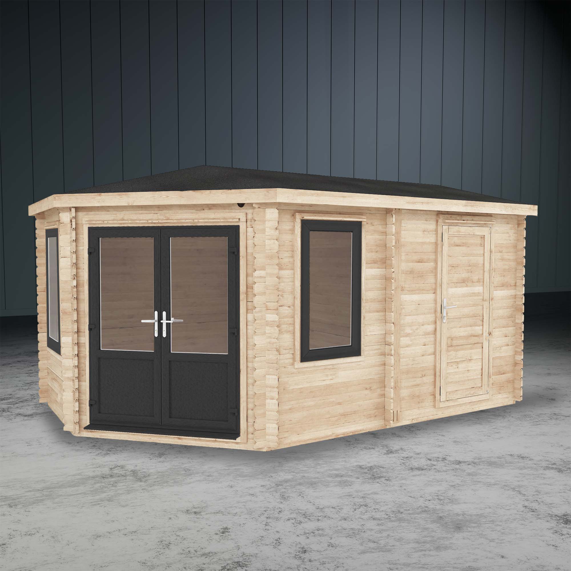 The Goldcrest Corner Log Cabin with Side Shed - Image 4