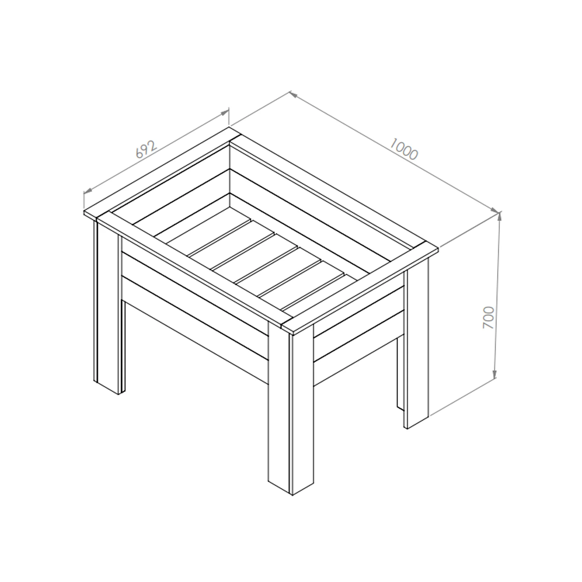 The Petal 1m Freestanding Wooden Planter - Image 7