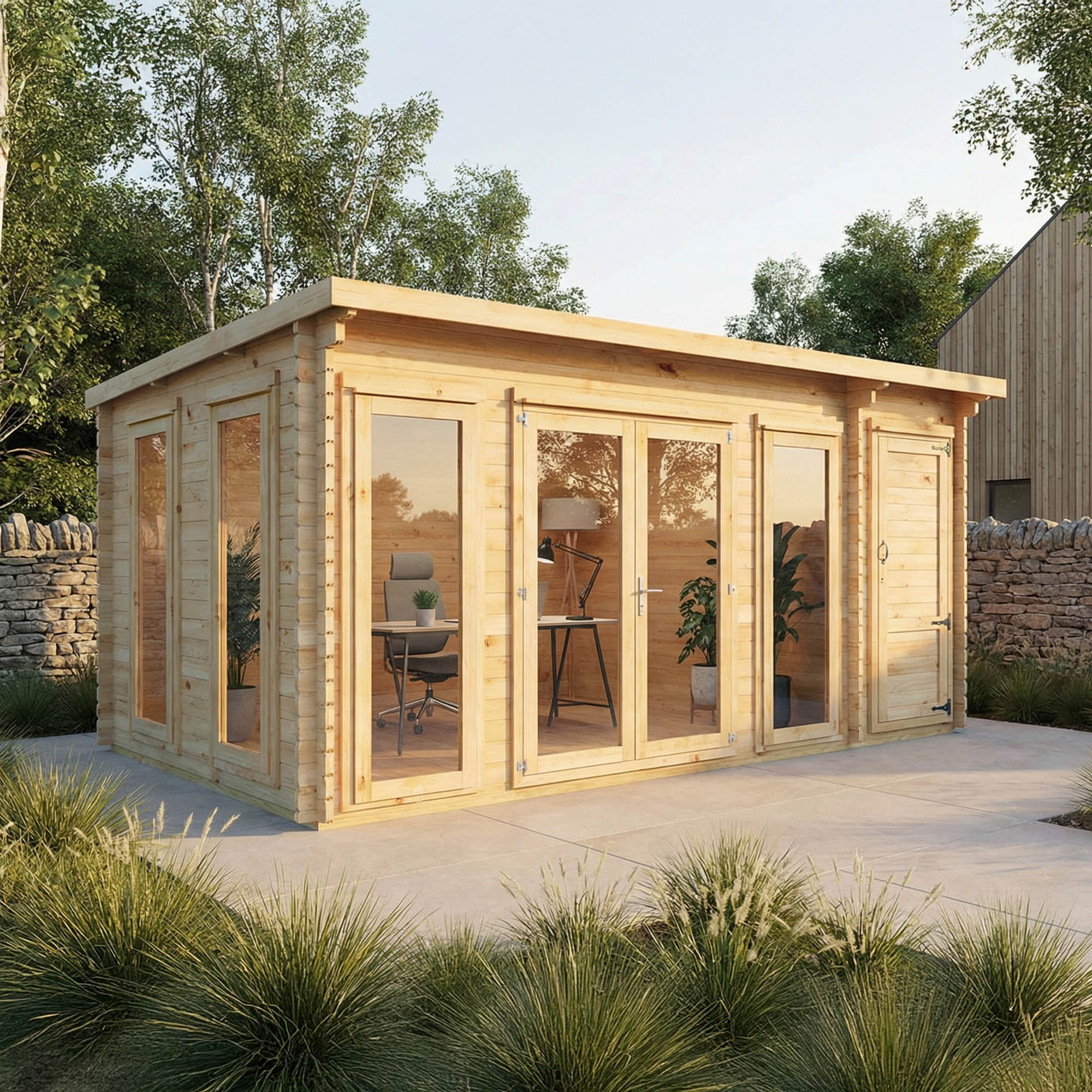 The Wren Log Cabin with Side Shed - Image 5