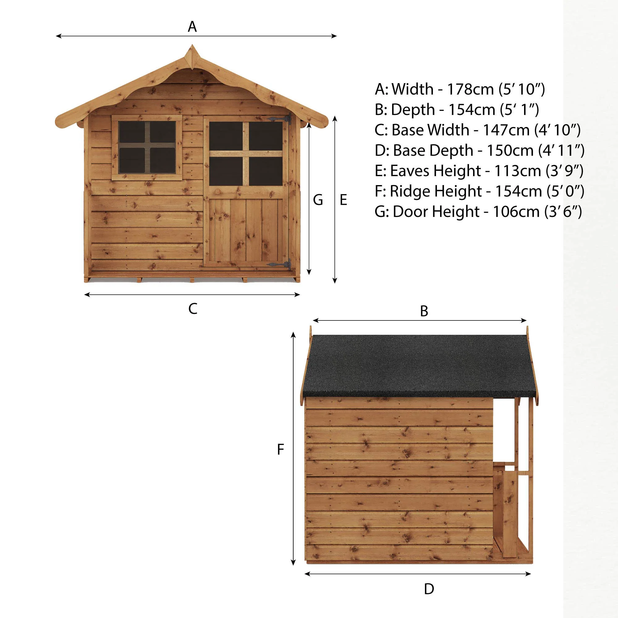 5 x 5 Poppy Wooden Playhouse - Image 11
