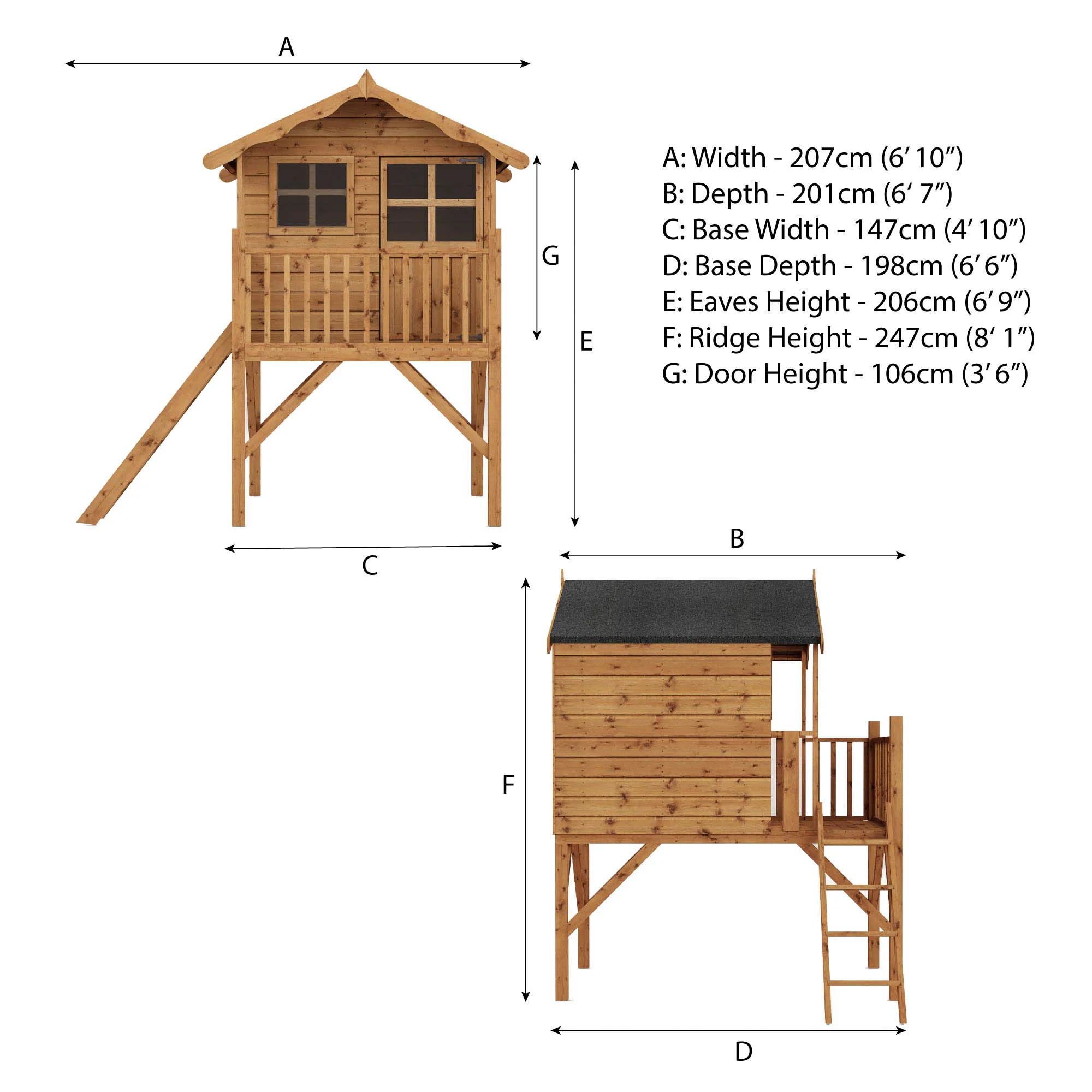 Poppy Tower Wooden Playhouse - Image 12