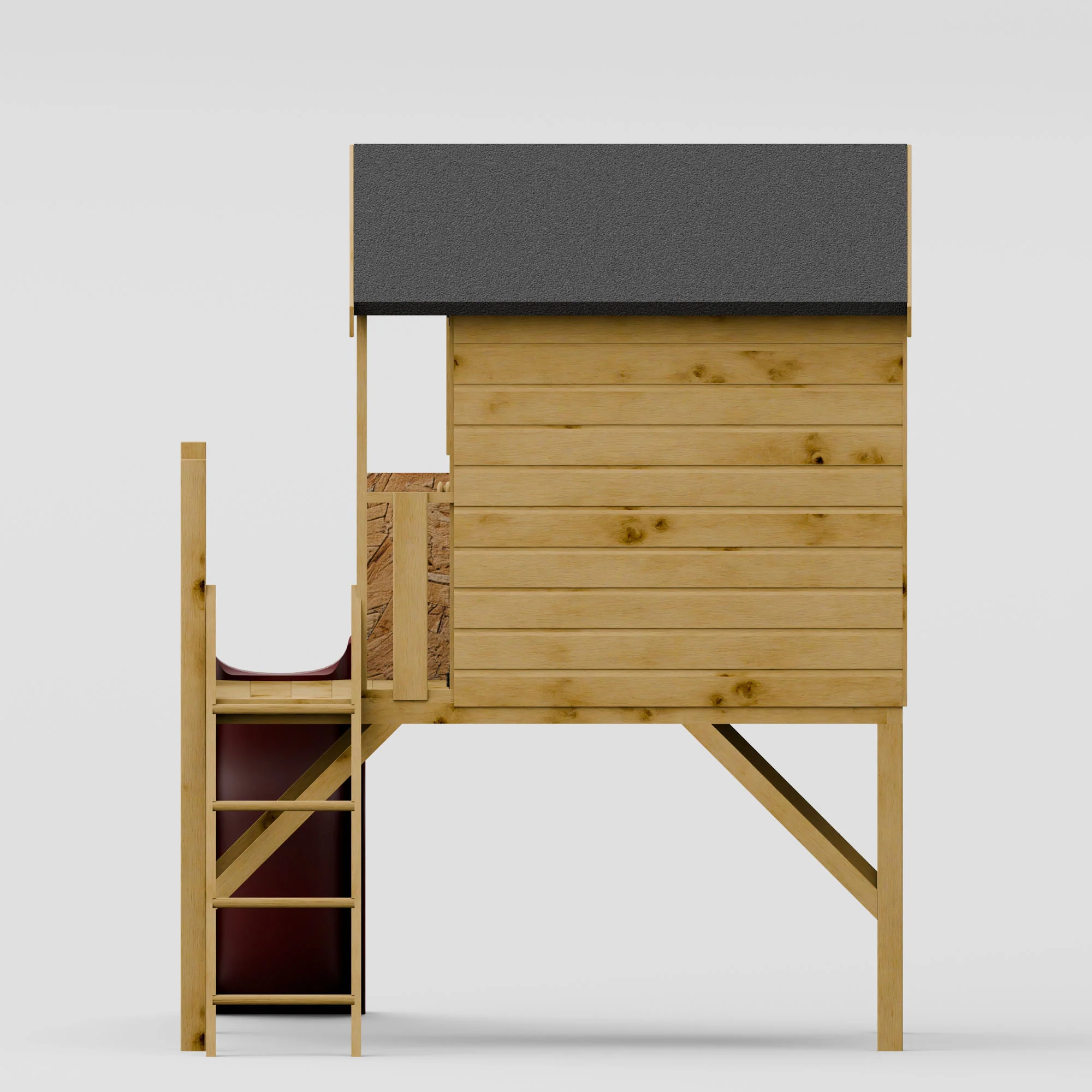 Poppy Tower Wooden Playhouse with Slide - Image 4
