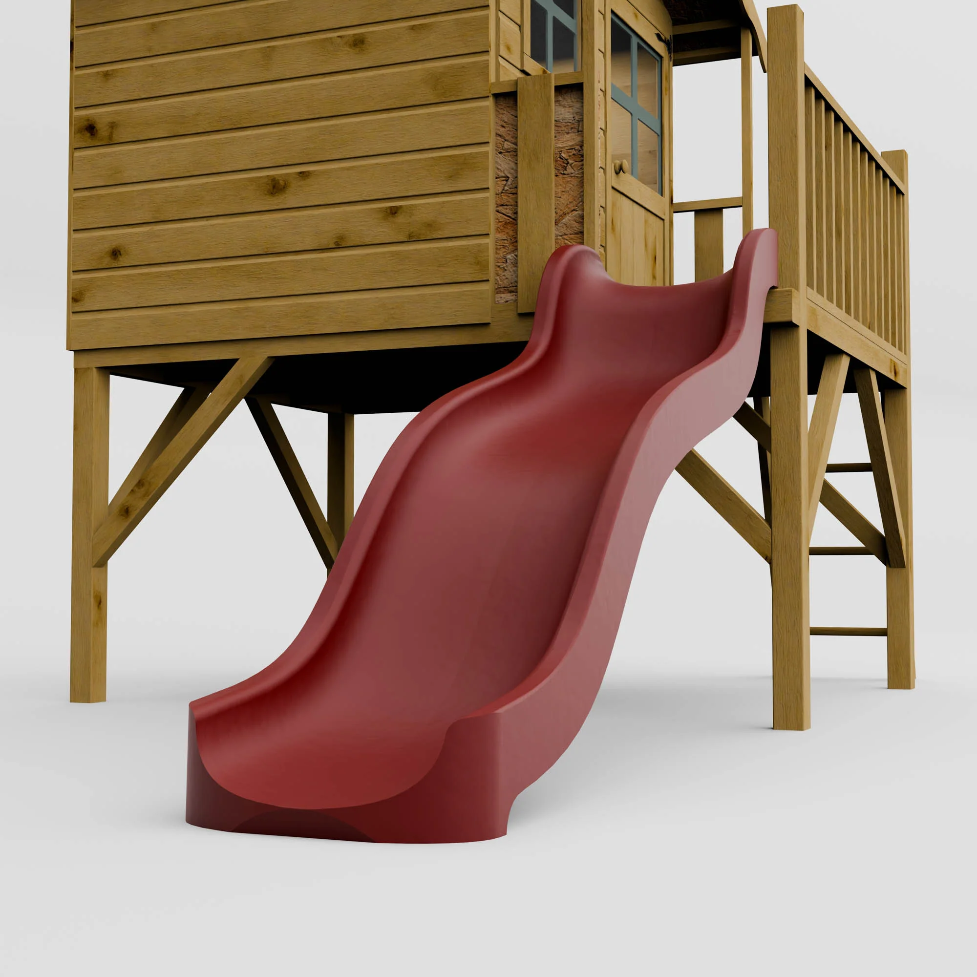Poppy Tower Wooden Playhouse with Slide - Image 5