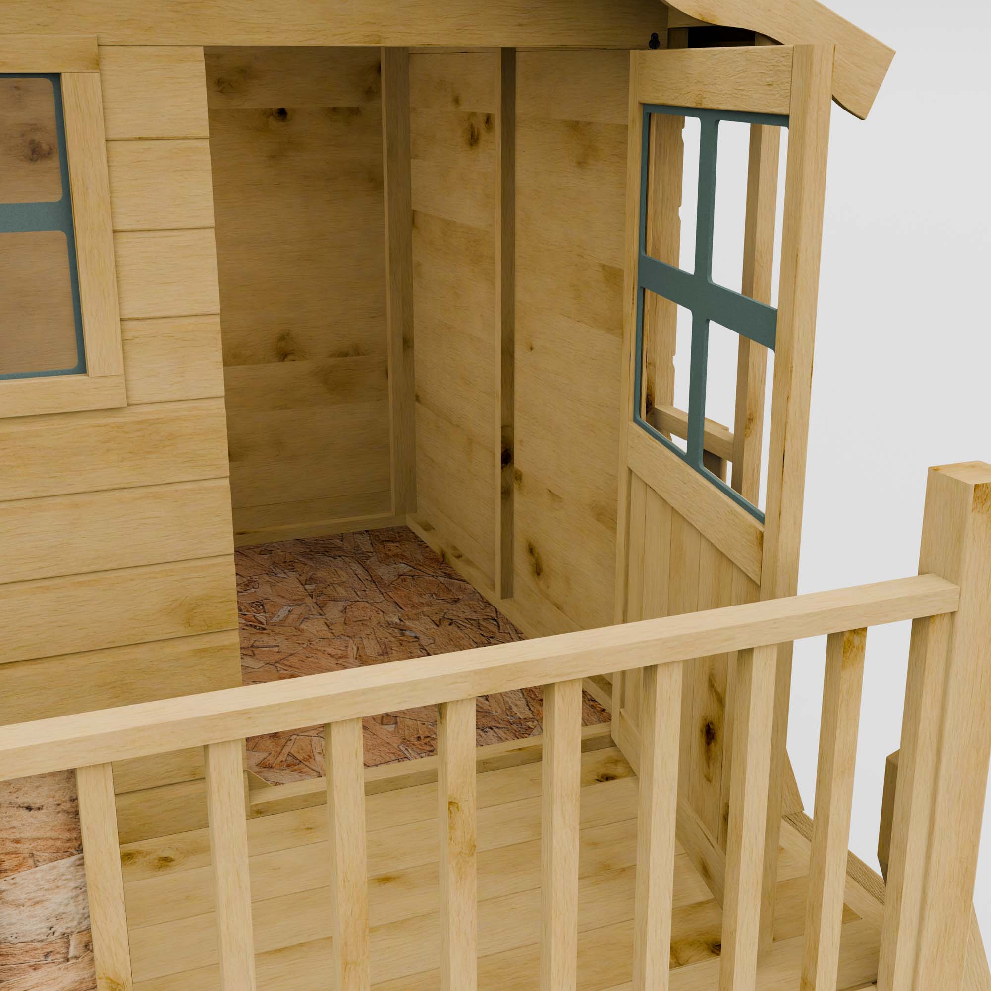 Poppy Tower Wooden Playhouse with Slide - Image 8