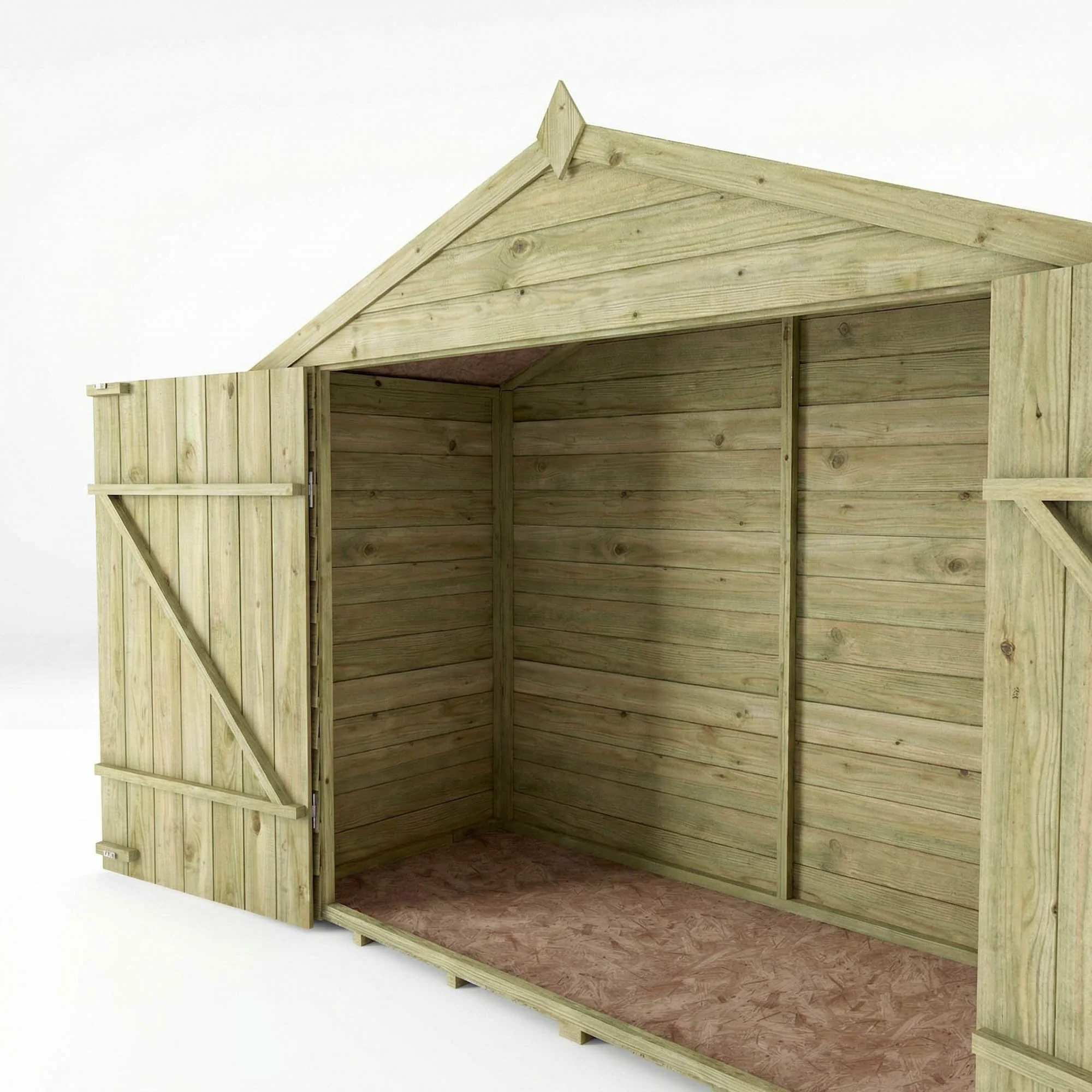 7 x 3 Value Overlap Double Door Apex Wooden Bike Shed - Image 3