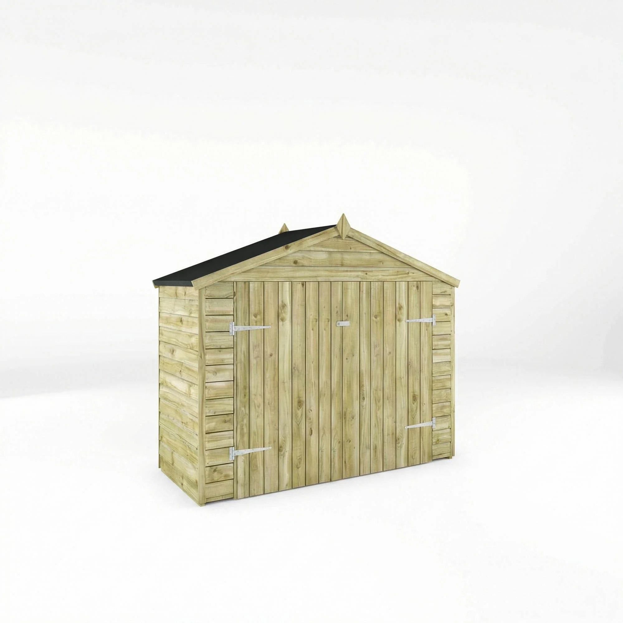 7 x 3 Value Overlap Double Door Apex Wooden Bike Shed - Image 6