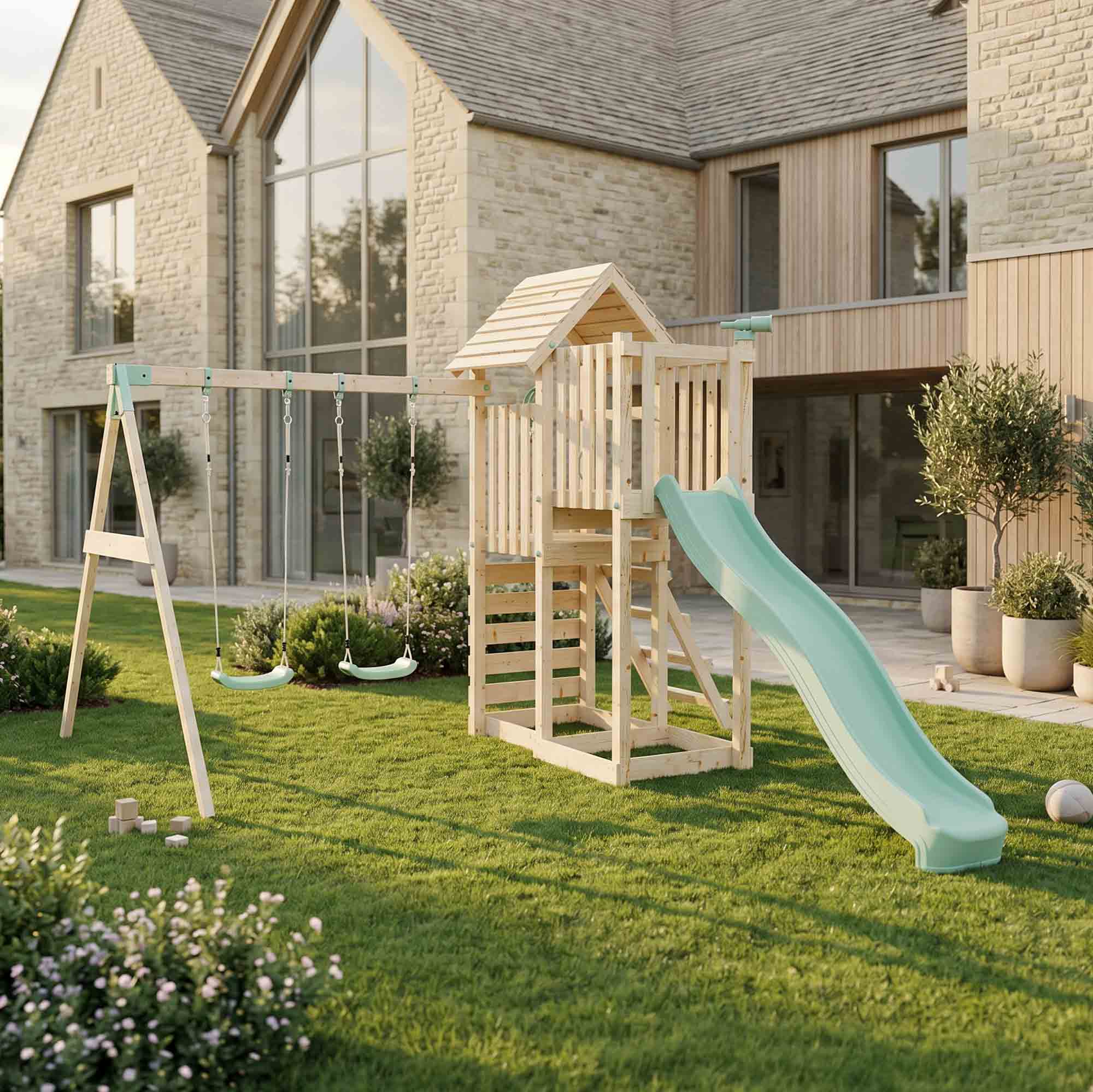 Tower Playhouses with Swings