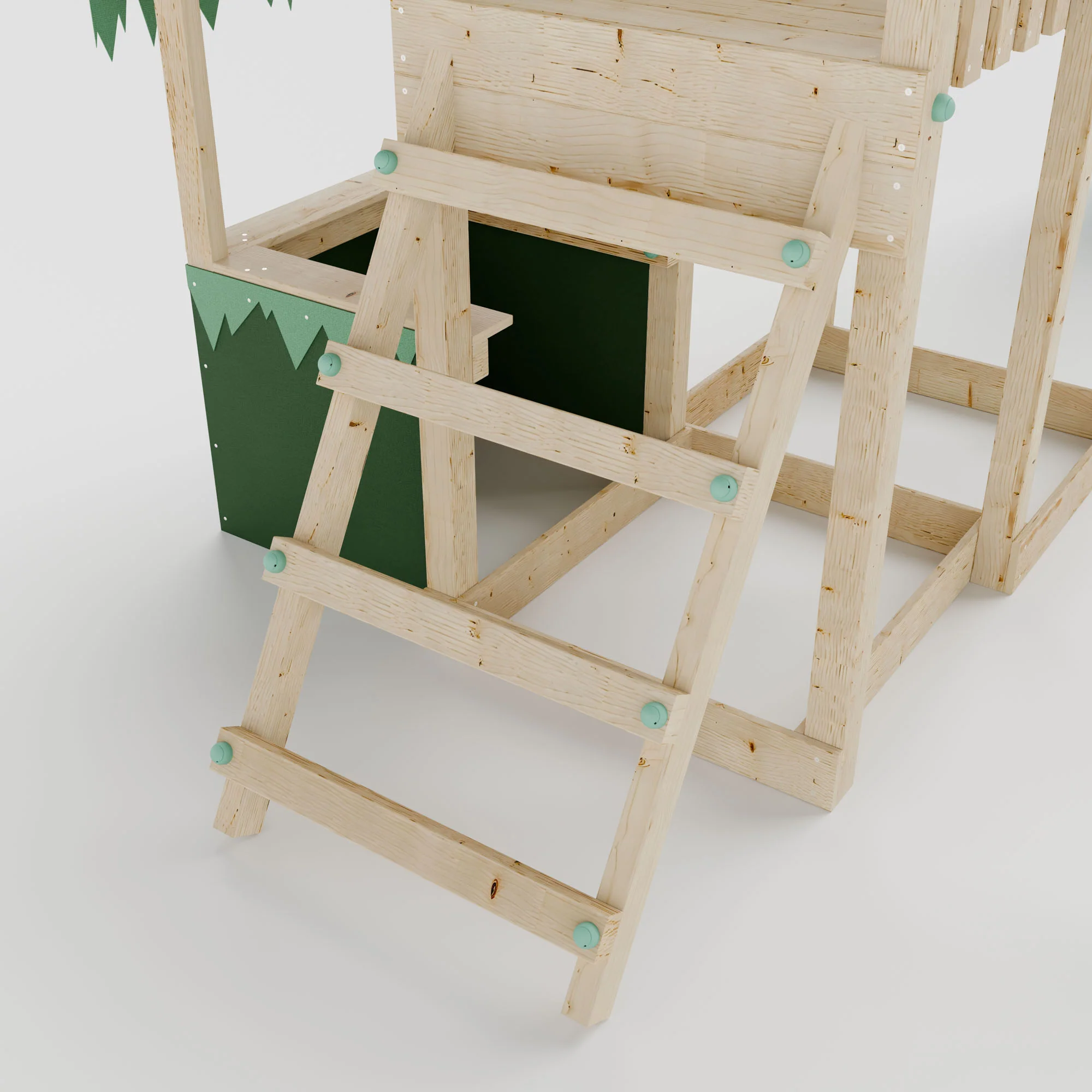 Climbing Frame with Double Swing Extended Height Platform & 2.65m Slide & Shop - Enchanted Grove Watchtower IX - Image 7
