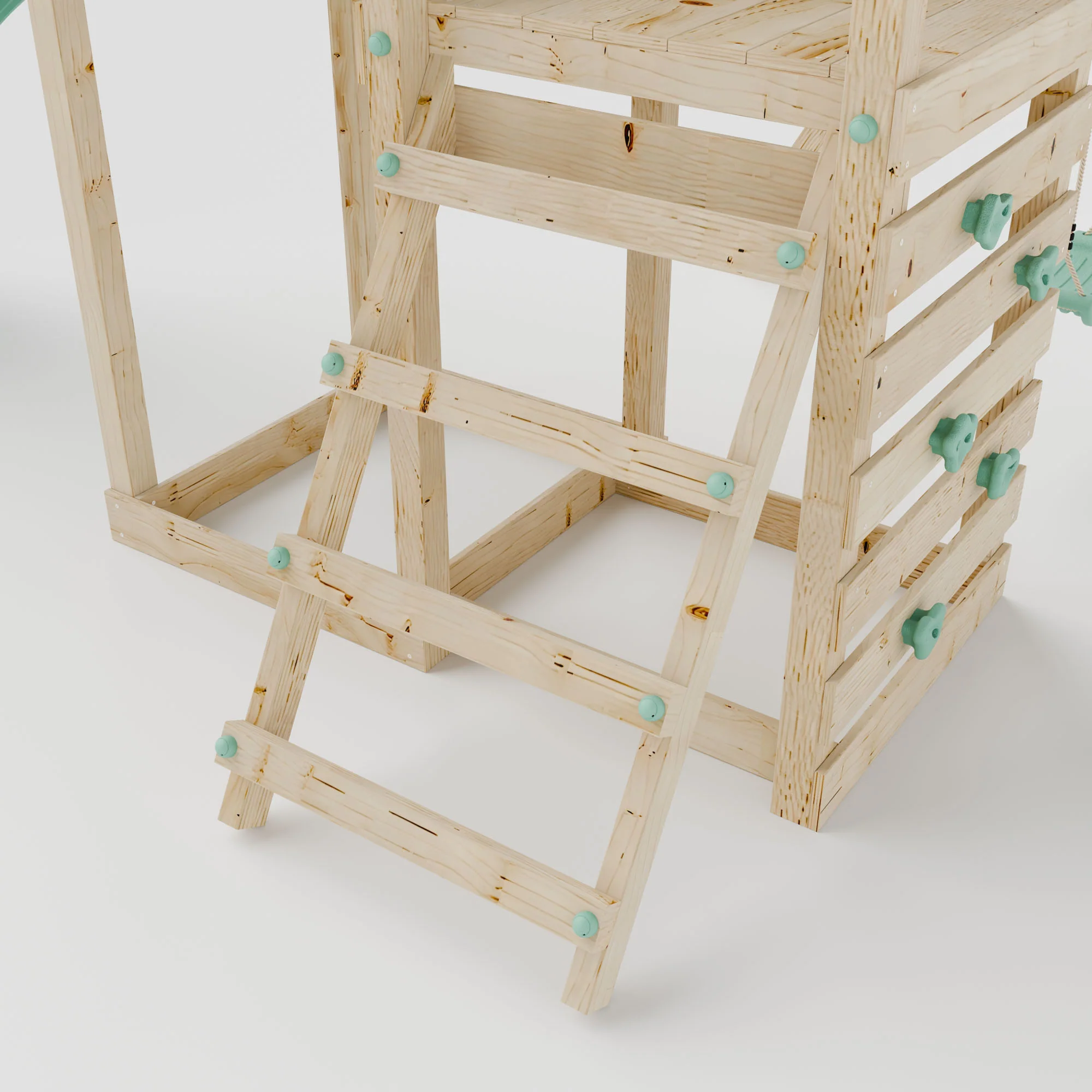 Climbing Frame with Single Swing Extended Height Platform & 2.65m Slide - Enchanted Grove Watchtower I - Image 7