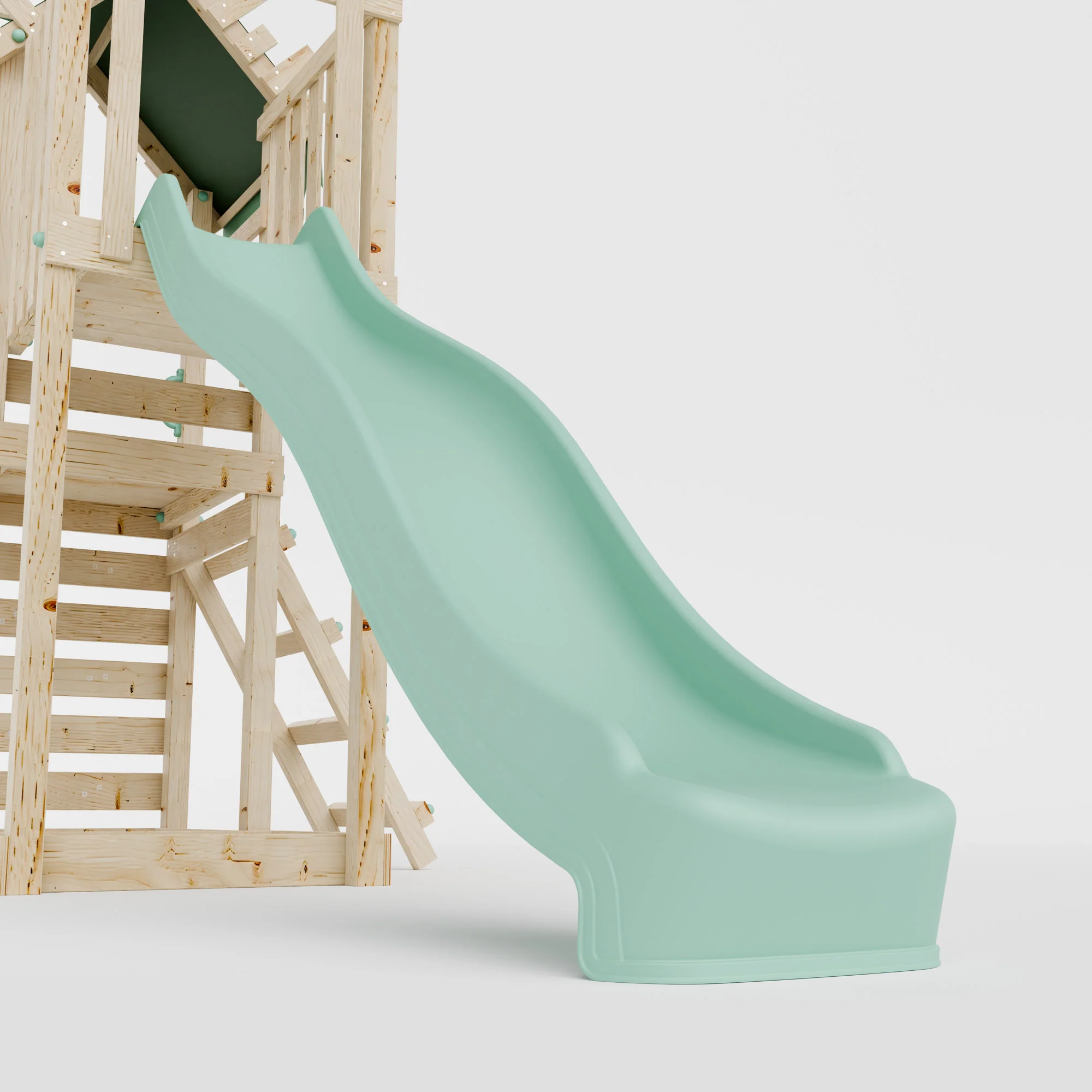 Climbing Frame with Single Swing Extended Height Platform & 2.65m Slide - Enchanted Grove Watchtower I - Image 8