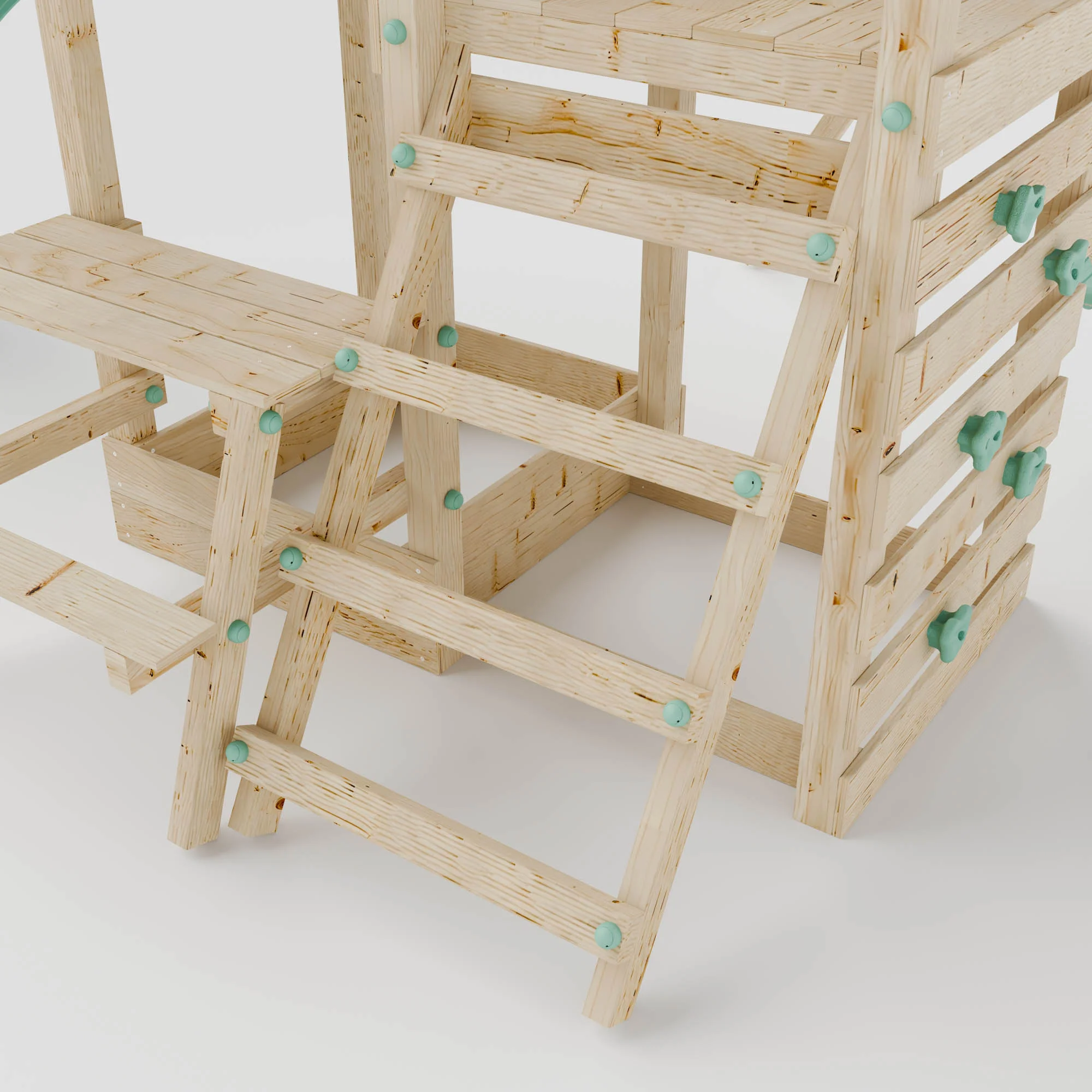 Climbing Frame with Single Swing Extended Height Platform & 2.65m Slide & Picnic Table - Bramblewick Forest Watchtower IV - Image 7