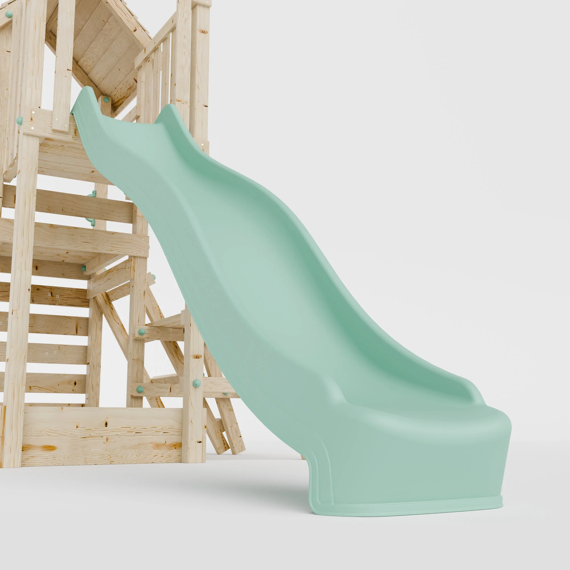 Climbing Frame with Single Swing Extended Height Platform & 2.65m Slide & Picnic Table - Bramblewick Forest Watchtower IV - Image 9