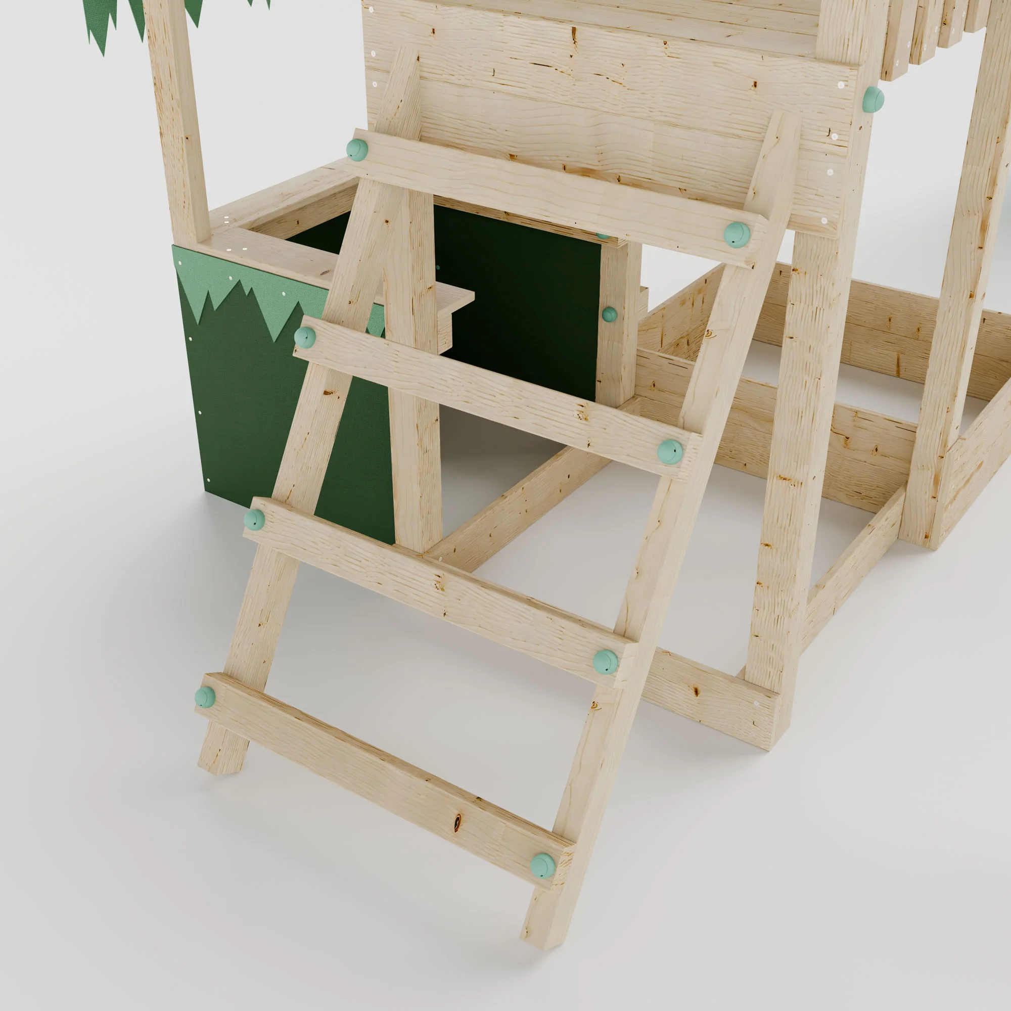 Climbing Frame with Single Swing Extended Height Platform & 2.65m Slide & Shop & Picnic Table - Enchanted Grove Watchtower X - Image 7